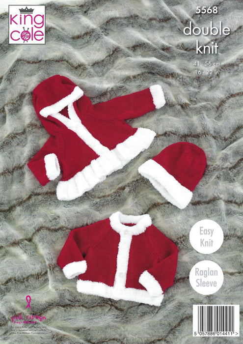 Baby Christmas Wool & Pattern Bundle - Red DK + Coconut Truffle Yarn & Knitting Pattern 5568