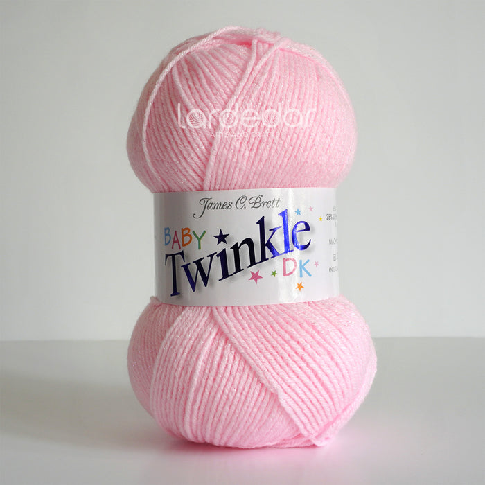 James C Brett Baby Twinkle Double Knitting Wool Glitter Yarn - BT2 Pink 100g