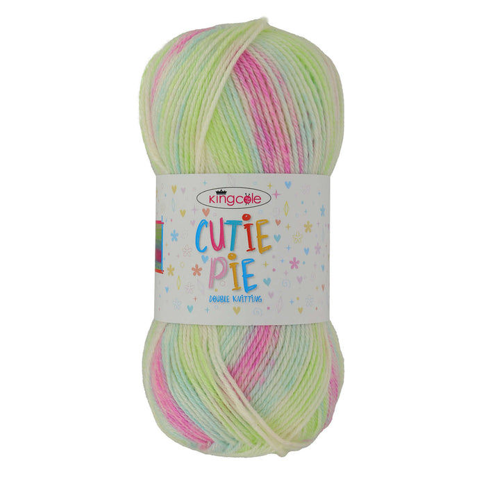 King Cole Cutie Pie DK Yarn in 5385 - Rhubarb Pie - 100g Ball of Variegated Wool