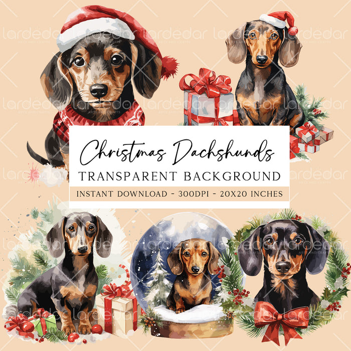 20 Christmas Dachshund Clipart | High Quality Downloadable PNG Illustrations