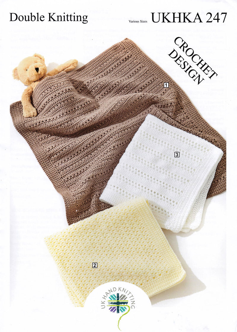 UKHKA 247 CROCHET Pattern - DK Baby Blankets