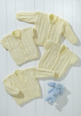 UKHKA 273 Double Knitting Pattern - DK Baby Cardigans & Waistcoats (14-22in)