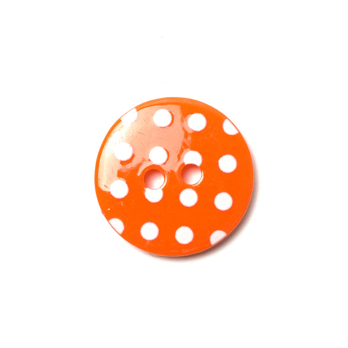 18mm Orange Polka Dot Buttons (10 Pcs)