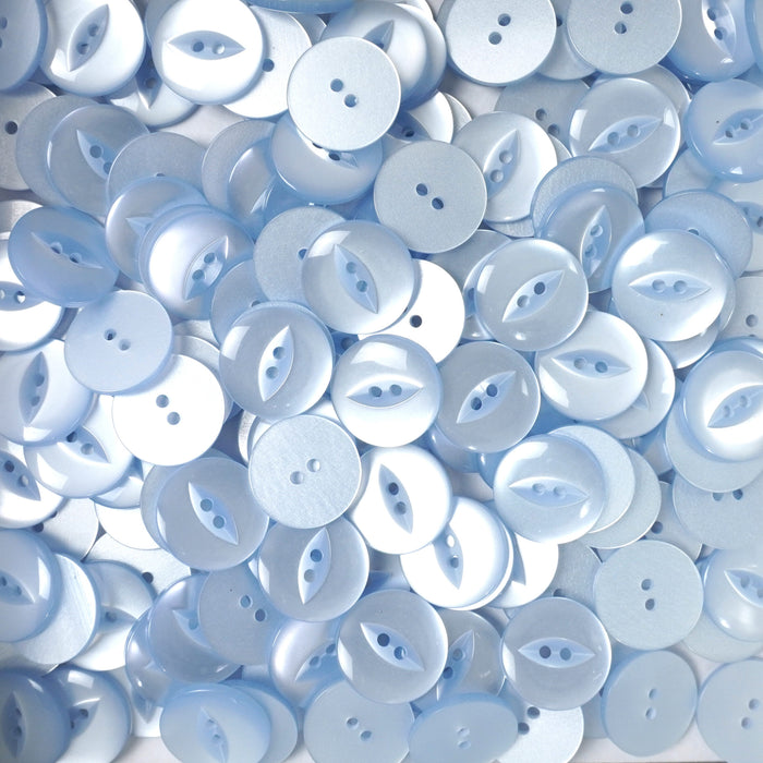 Light Blue Round Fish Eye Buttons 10pcs. 11mm, 14mm, 16mm or 19mm