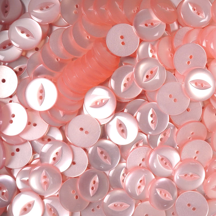 Pale Pink Round Fish Eye Buttons 10pcs. 11mm, 14mm, 16mm or 19mm