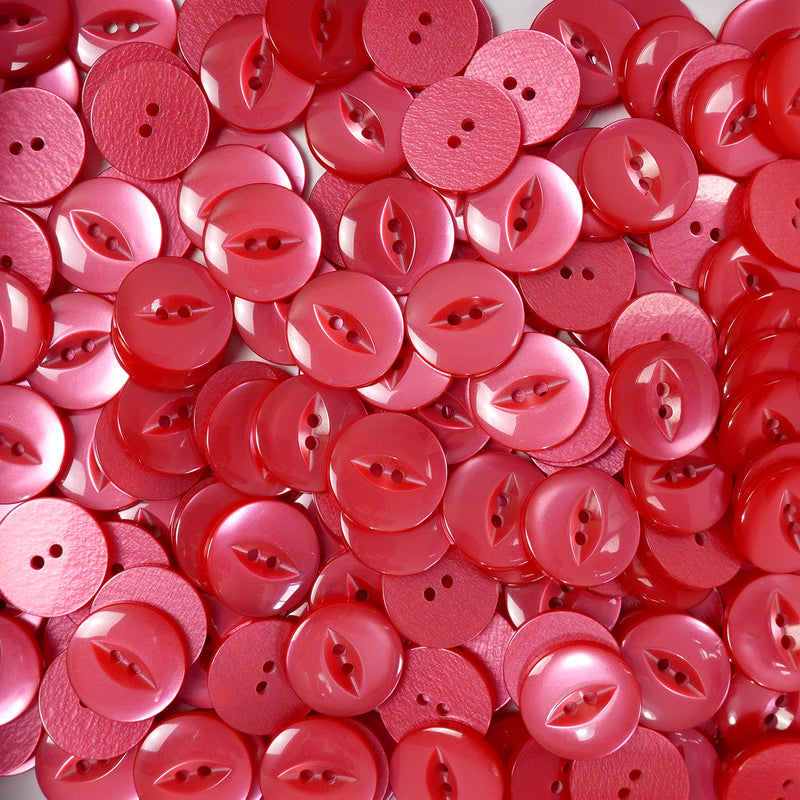 Light Red Round Fish Eye Buttons 10pcs. 11mm, 14mm, 16mm or 19mm