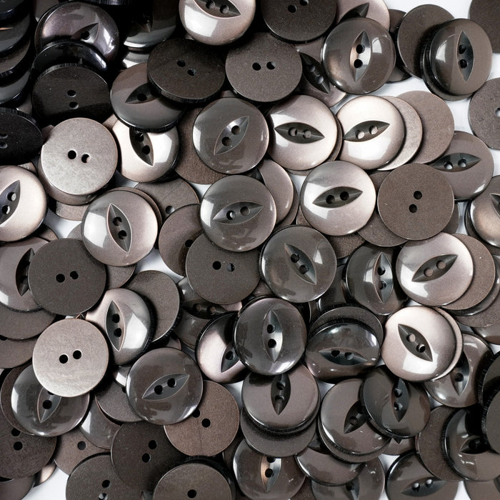 Brown Round Fish Eye Buttons (10 Pcs) 11mm, 14mm, 16mm or 19mm (T4)