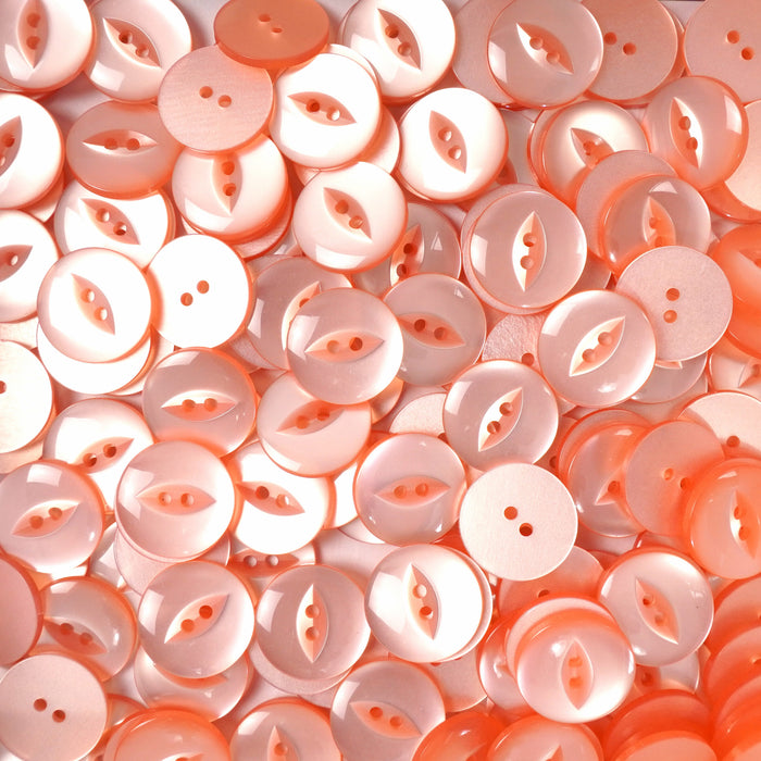 Coral Round Fish Eye Buttons (10 Pcs) 11mm, 14mm, 16mm or 19mm (T5)
