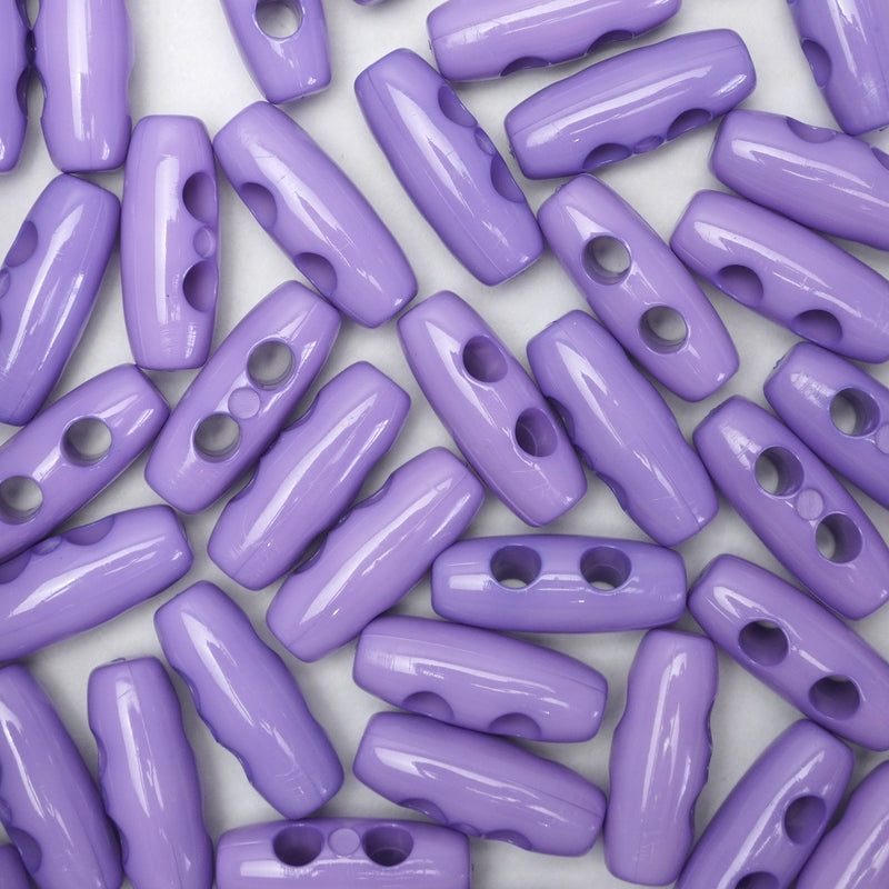 20mm Lilac Baby Toggle Buttons, Gloss Finish (10 Pcs) - Tiny Coat Toggles