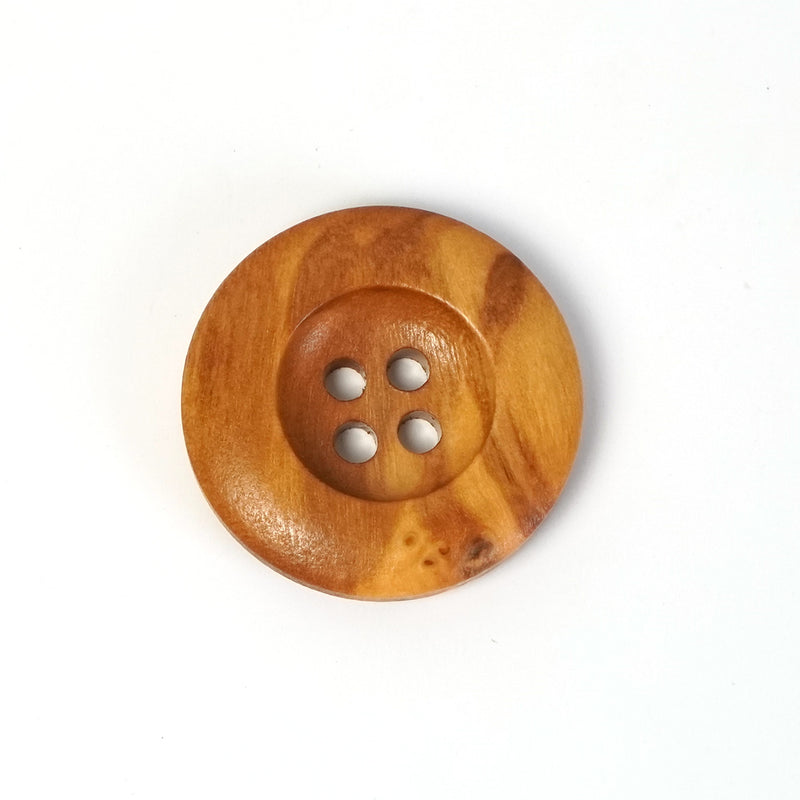 23mm Olive 4-Hole Wood Buttons (5 Pcs)