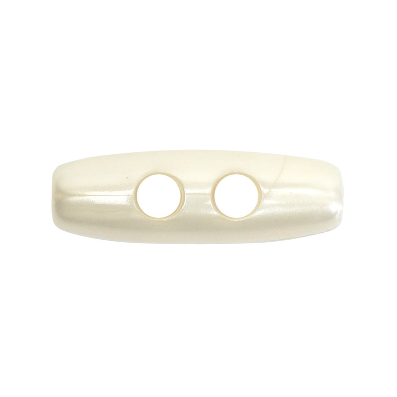 30mm White Pearl Effect Toggle Buttons 10 Pcs