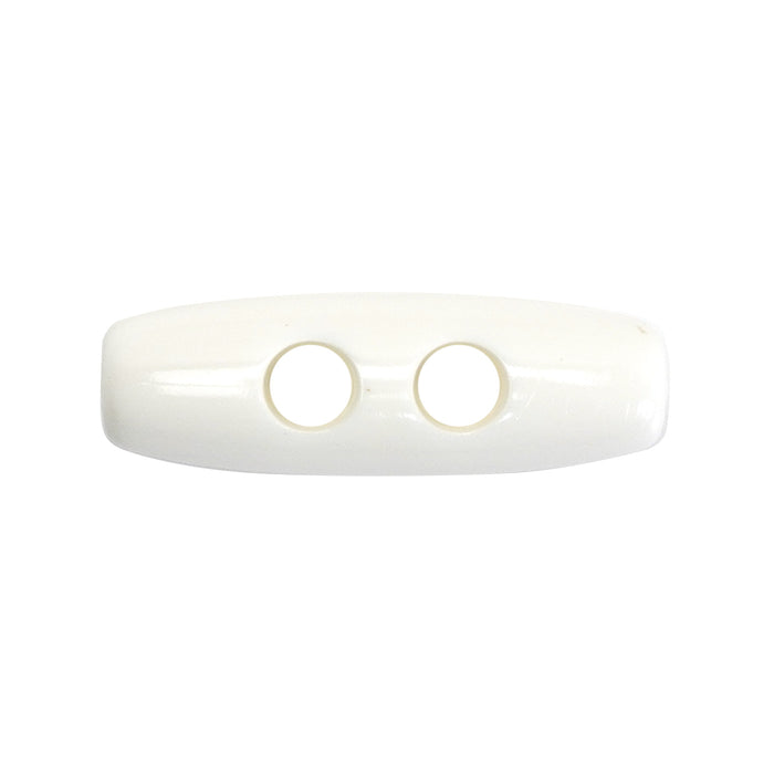 30mm White Gloss Finish Toggle Buttons 10 Pcs