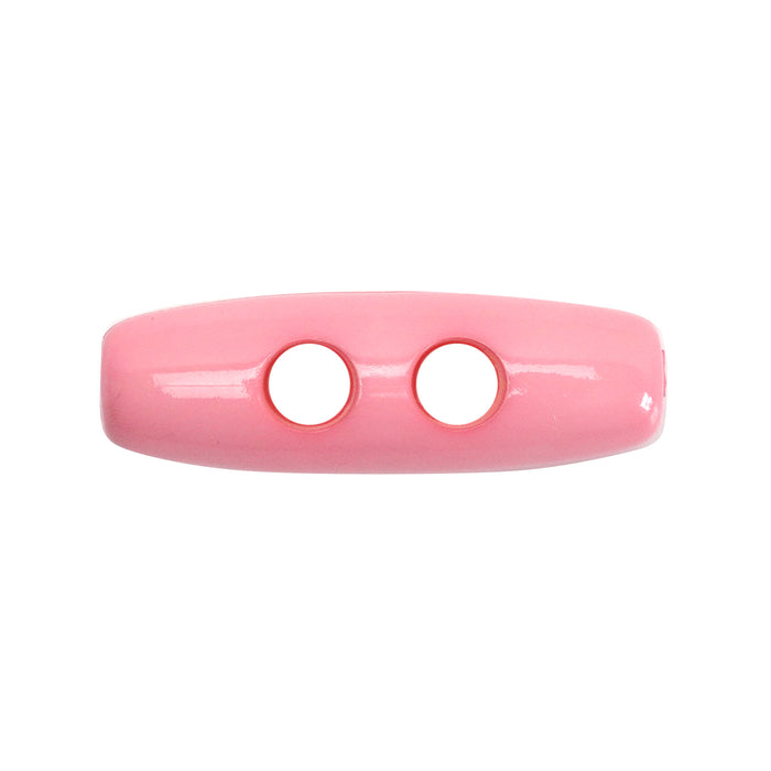 30mm Pink Gloss Finish Toggle Buttons 10 Pcs