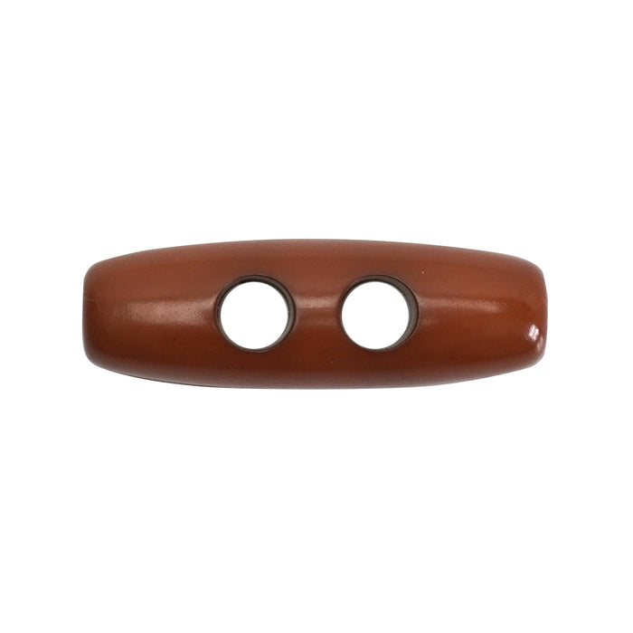 30mm Chocolate Brown Gloss Finish Toggle Buttons 10 Pcs