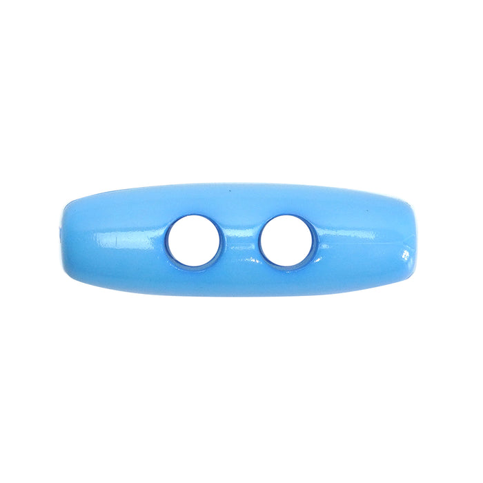 30mm Light Blue Gloss Finish Toggle Buttons 10 Pcs