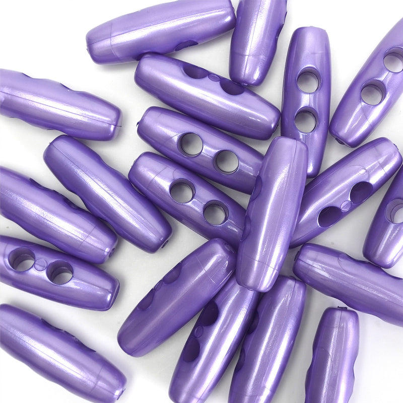 30mm Lilac Pearl Effect Toggle Buttons 10 Pcs