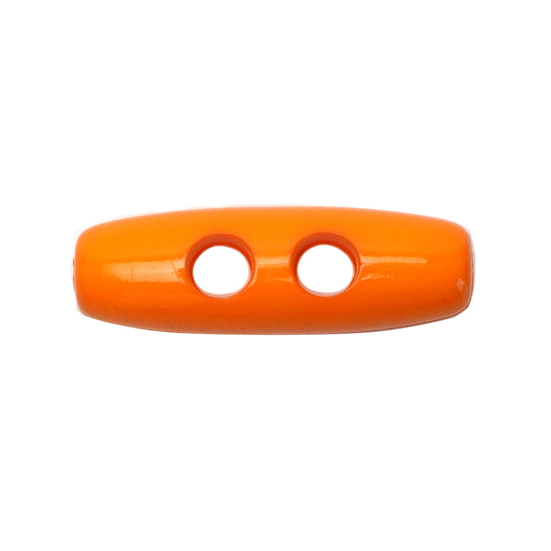 30mm Orange Gloss Finish Toggle Buttons 10 Pcs