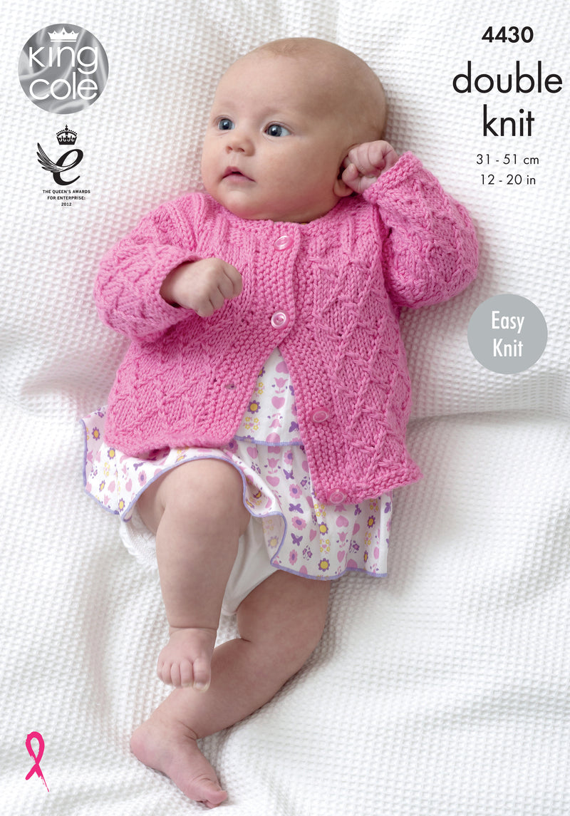 King Cole 4430 DK Knitting Pattern - Easy Knit Blanket, Jackets, Gilet & Hat DK (Prem to 12 Mnths)