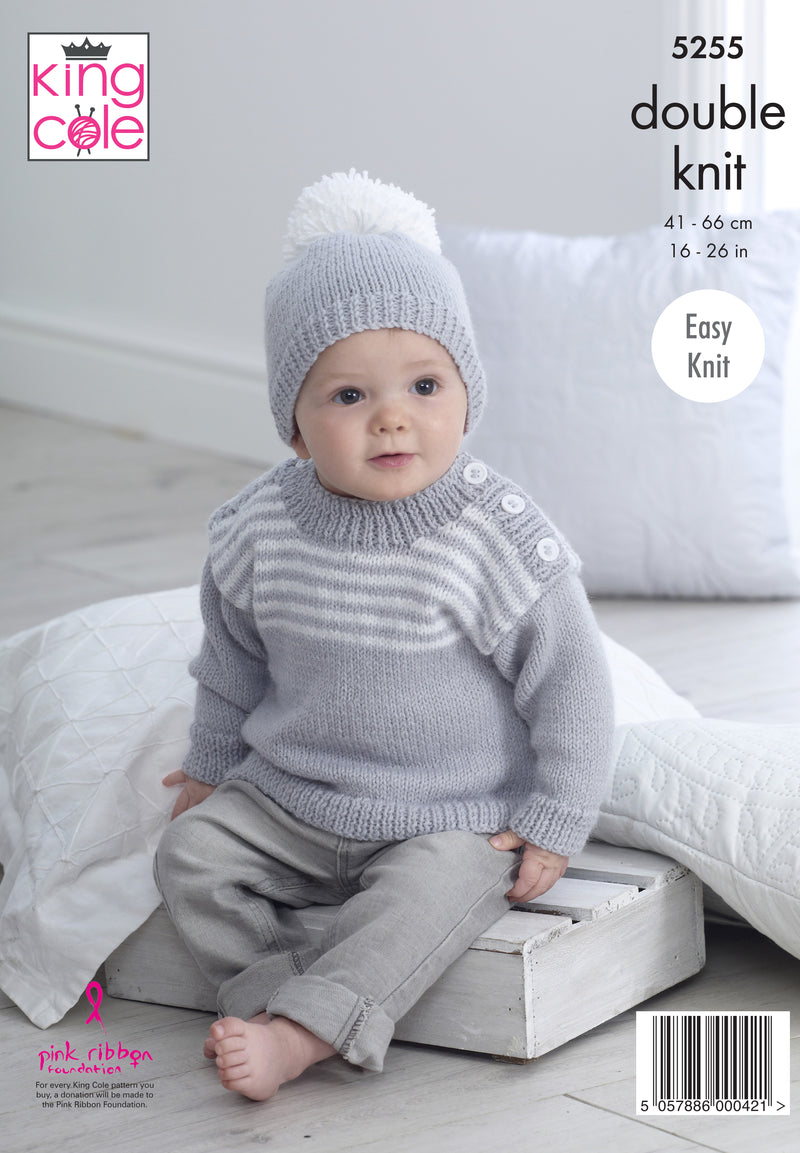 King Cole 5255 DK Knitting Pattern - Sweaters & Hats DK (0-7 Years)