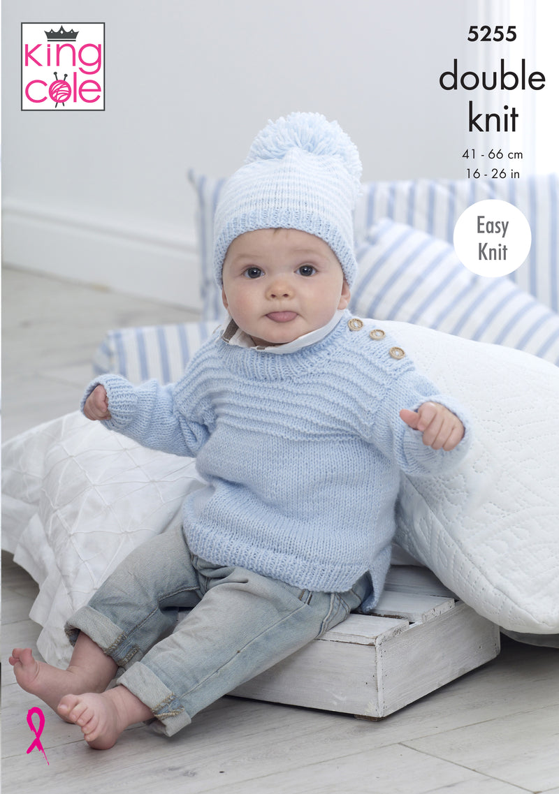 King Cole 5255 DK Knitting Pattern - Sweaters & Hats DK (0-7 Years)