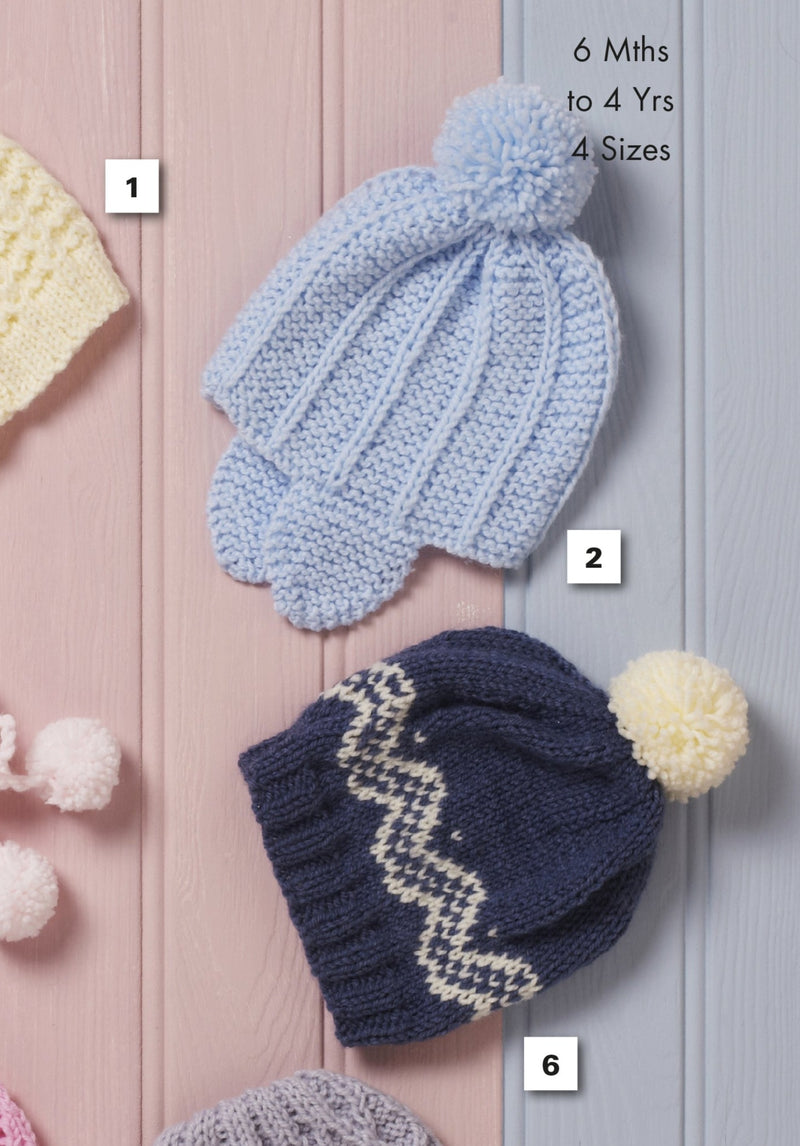 King Cole 5544 Aran Knitting Pattern - Baby / Children's Hats