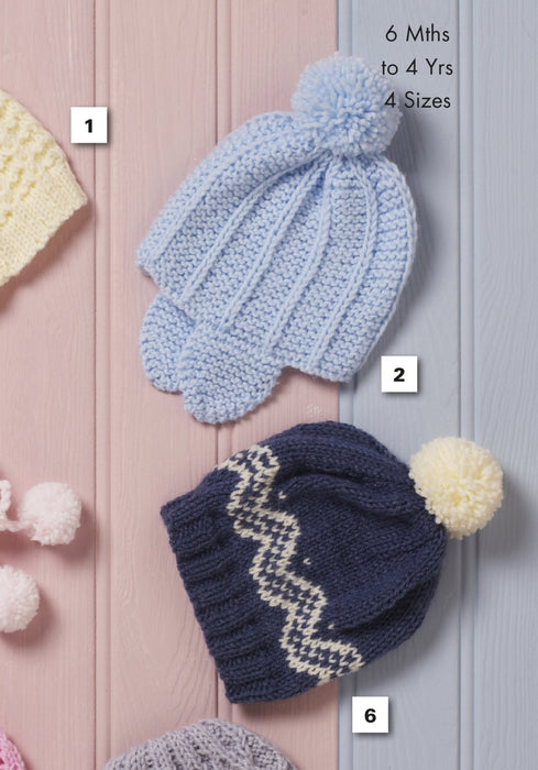 King Cole 5544 Aran Knitting Pattern - Baby / Children's Hats