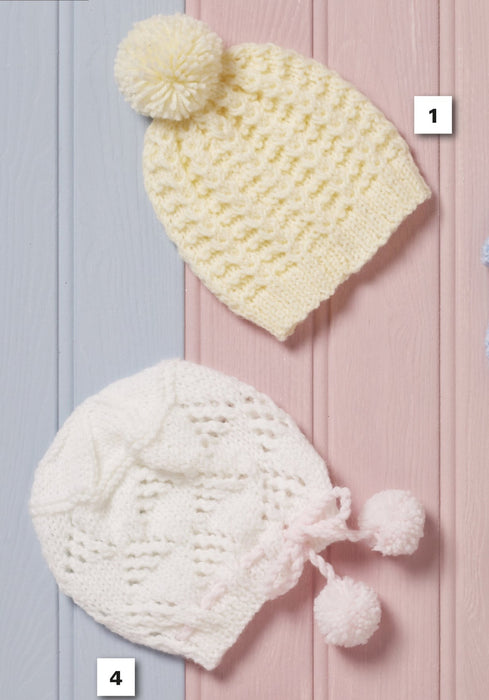 King Cole 5544 Aran Knitting Pattern - Baby / Children's Hats