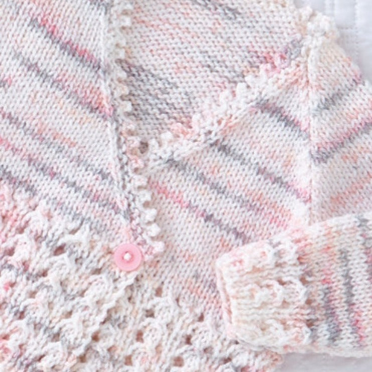 King Cole Little Treasures DK Yarn in 4782 - Sparkle - 100g Ball of Pink Grey Wool