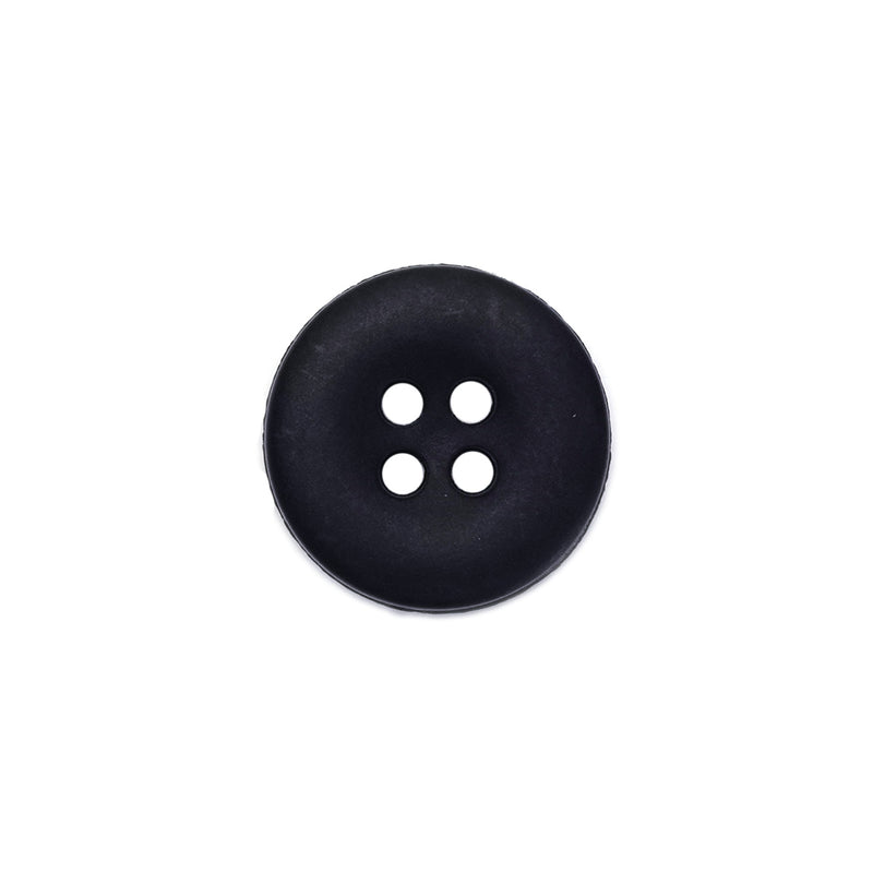 15mm Black Matte Round Edged Buttons (5 Pcs)