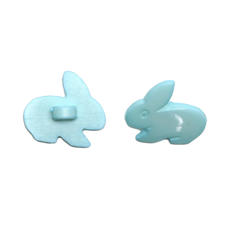 Rebit Button Pale Blue Plastic Rabbit Baby Buttons - 18mm Shank (5 Pcs) — Lardedar