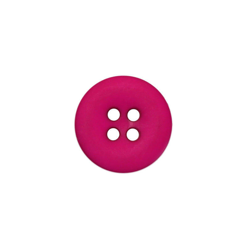15mm Cerise Matte Round Edged Buttons (5 Pcs)