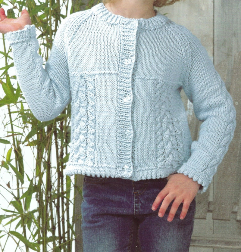 James C Brett JB598 Double Knitting Pattern - Children's Cotton DK Cardigan