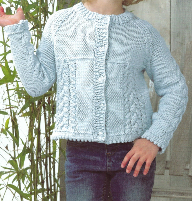James C Brett JB598 Double Knitting Pattern - Children's Cotton DK Cardigan