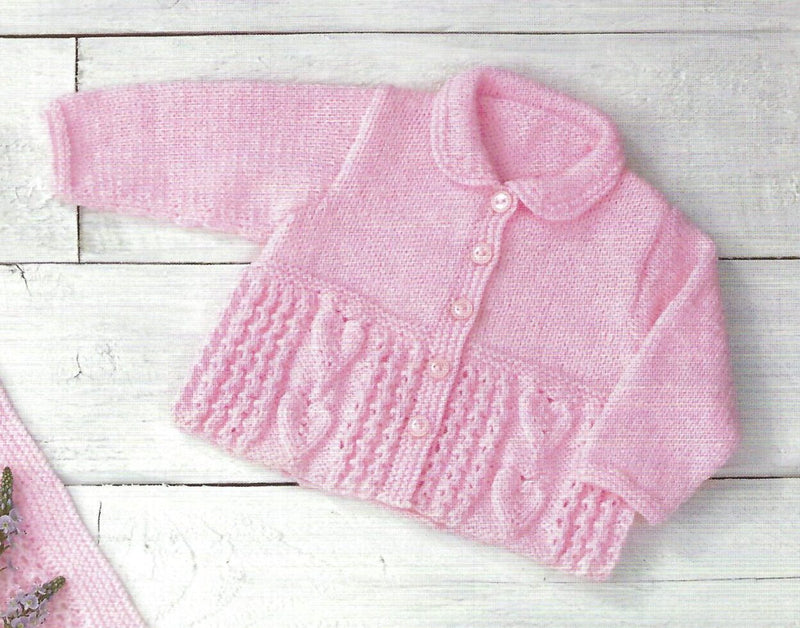 James C Brett JB685 Double Knitting Pattern - DK Matinee Coat, Bonnet & Blanket (36-51cm - 14-20in)