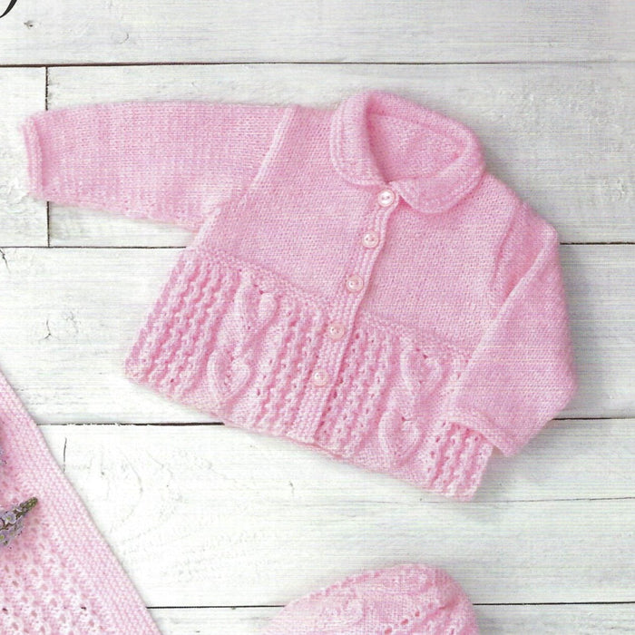 Wool & Pattern Bundle - 5 x 100g Super Soft Baby DK Yarn in Pink & Knitting Pattern JB685
