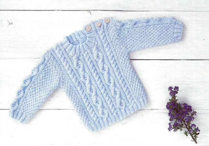 James C Brett JB691 - Baby V Neck Cardigan & Sweater Knitting Pattern (discontinued)