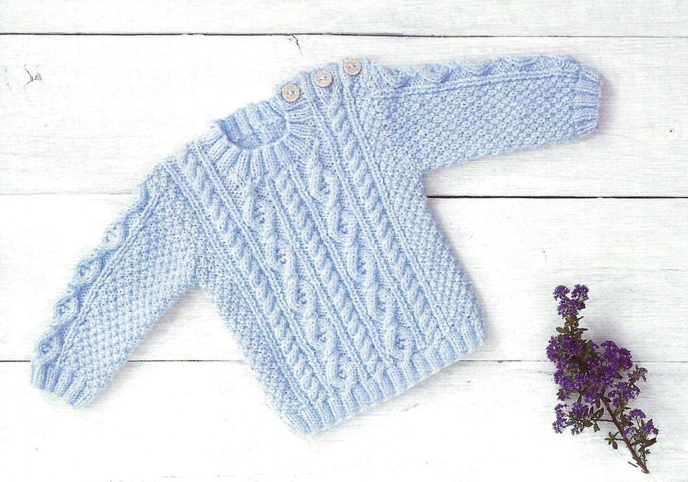James C Brett JB691 - Baby V Neck Cardigan & Sweater Knitting Pattern