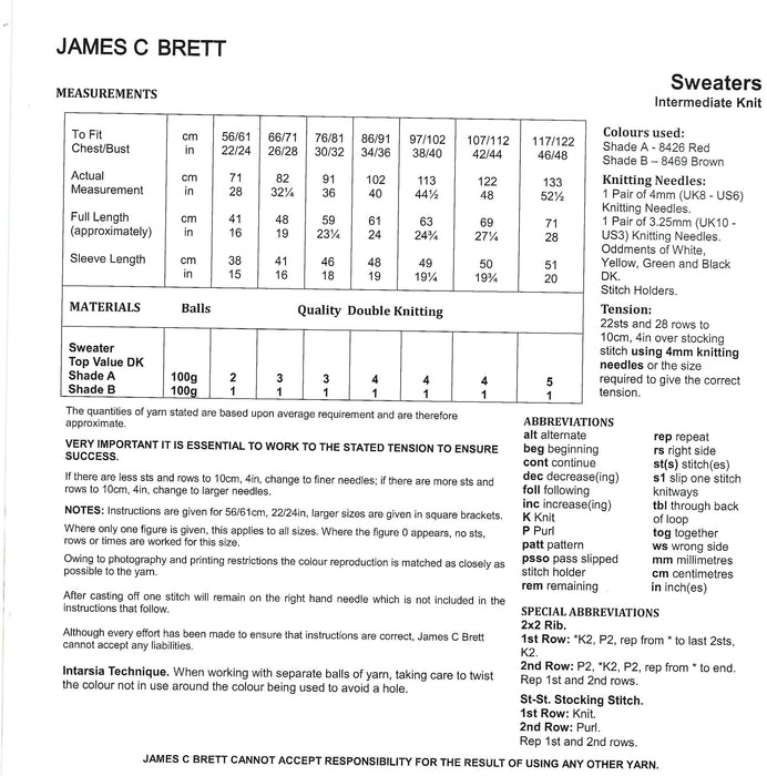 James C Brett JB813 - Christmas DK Double Knitting Pattern - Gingerbread Sweaters for Men, Women & Children