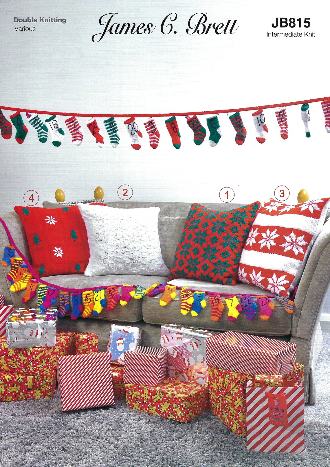 James C Brett JB815 - Christmas DK Double Knitting Pattern - Cushion C ...