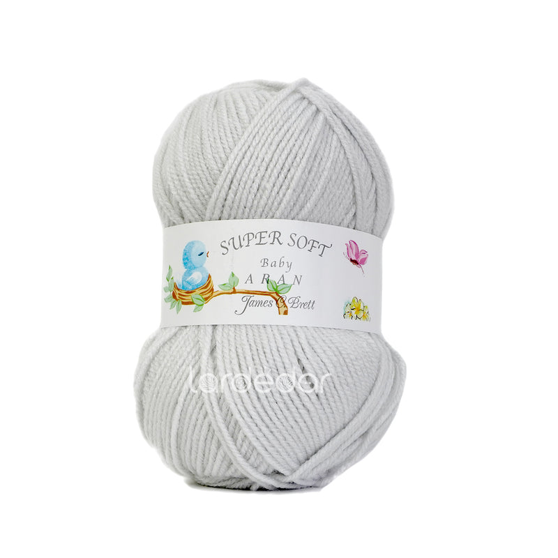 James C Brett Baby Aran Yarn - BA11 Silver Grey - 100g