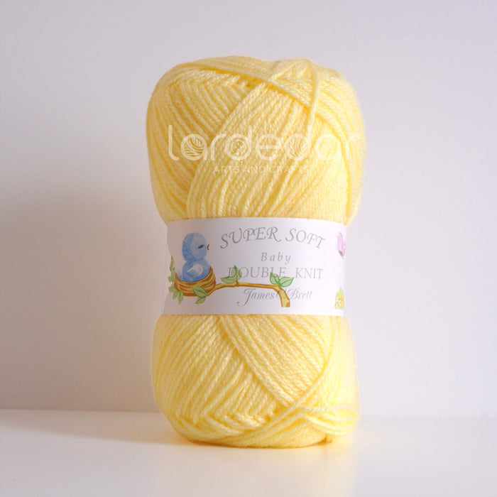 James C Brett Baby DK Wool - BB2 Lemon - 100g Knitting Yarn