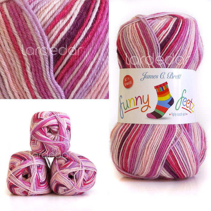James-C-Brett-Funny-Feetz-4Ply-Sock-Yarn-FZB16-all
