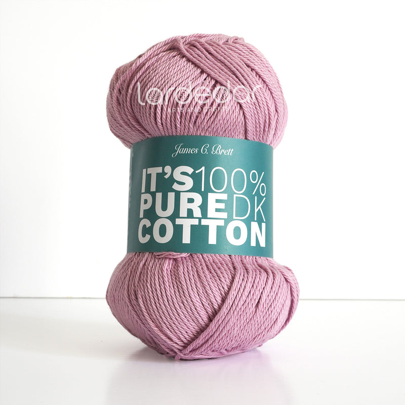 James C Brett It's Pure Cotton Yarn in Dusky Rose IC10  - 100% Cotton DK Knitting Crochet Wool - 100g