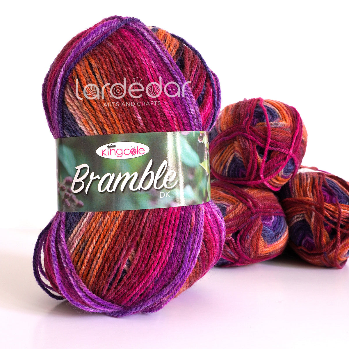 King Cole Bramble DK Yarn in 4485 - Raspberry - 100g Ball of Self Stri ...