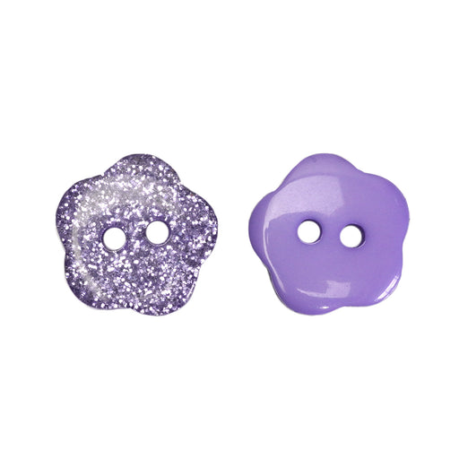 Lardedar-Lilac-Glitter-Flower-Buttons-15mm-15-FLGLBTN-T1
