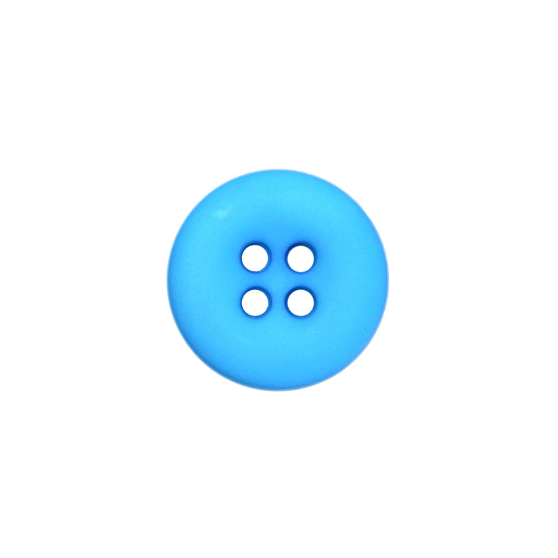 15mm Light Blue Matte Round Edged Buttons (5 Pcs)