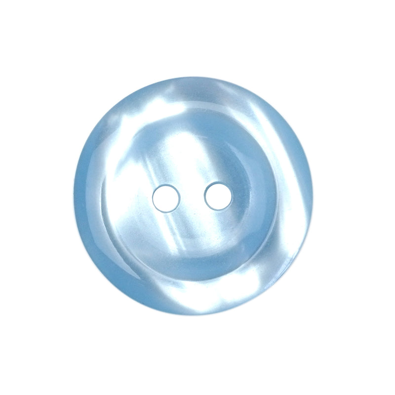 Light Blue Two Tone Cardigan Buttons, Pearly Polyester (10 Pcs) 11.5mm, 15mm, 18mm or 20mm