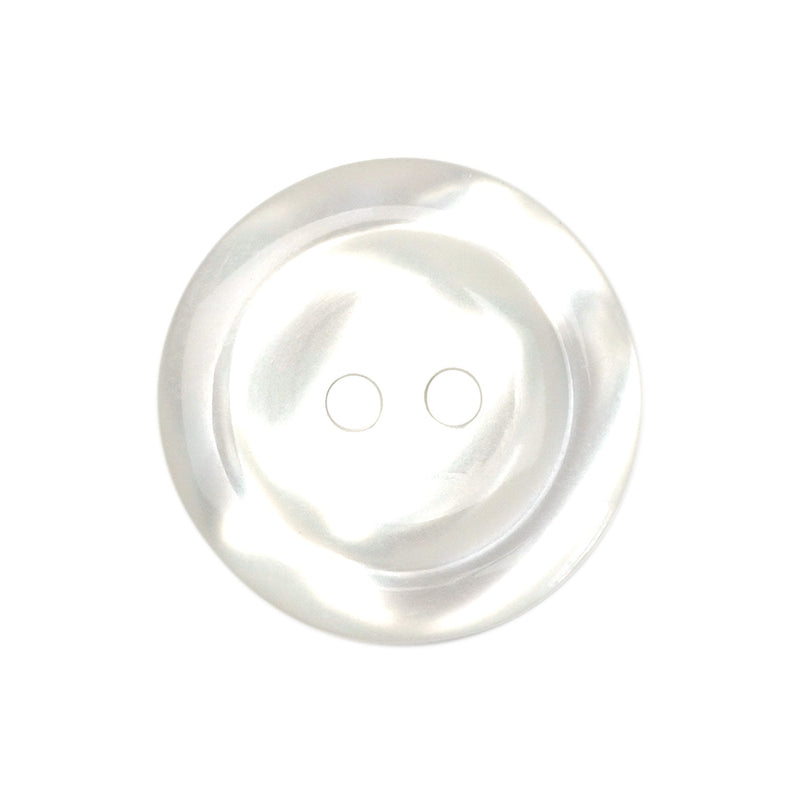 White Two Tone Cardigan Buttons, Pearly Polyester (10 Pcs) 11.5mm, 15mm, 18mm or 20mm