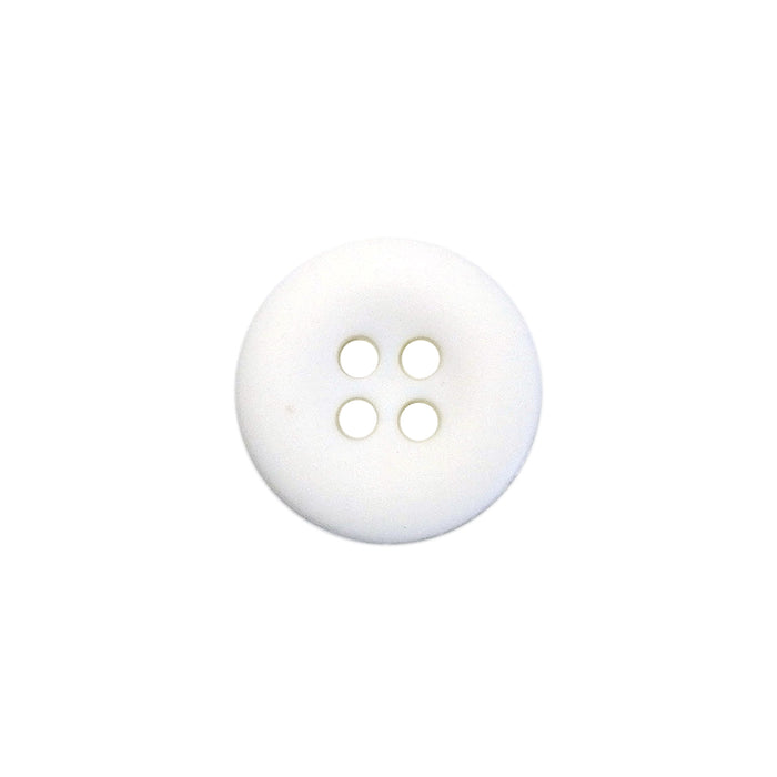 Mat Button Ripple Rounded 15mm White Matte Round Edged Buttons (5 Pcs) — Lardedar