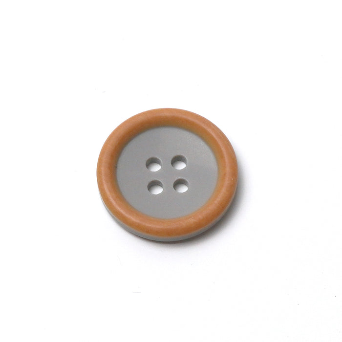 Colourful Wood-Effect Rimmed Buttons (10 Pcs) - 4 Hole, Choice of 9 Colours - 15mm / 20mm - Baby Knitting, Kids Cardigan Craft Buttons